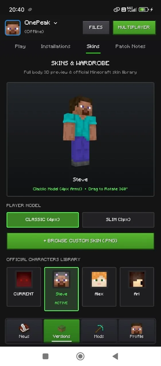 Skins and 3D Wardrobe